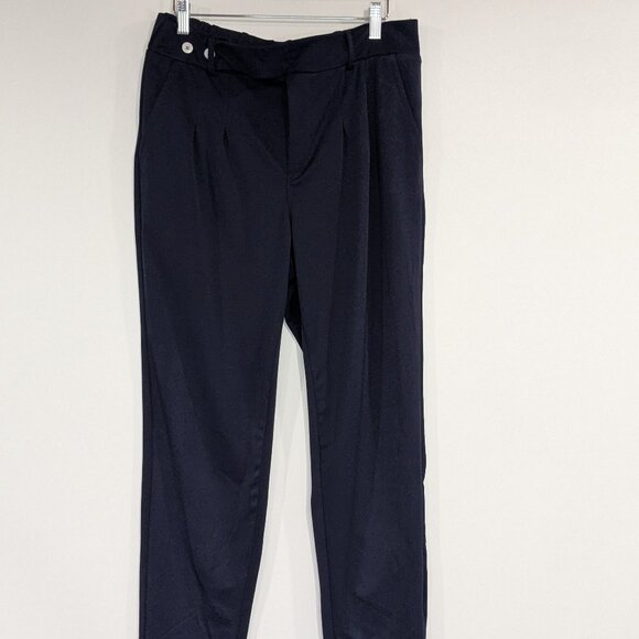 *3/$10* Pleated Elastic Waist Pants with Pockets Navy Blue Size Large - Picture 1 of 3